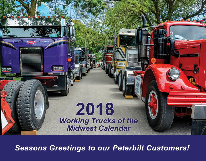 The cover of Midwest Peterbilt's 2018 Working Trucks calendar.